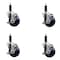 Service Caster 3.5'' Solid Poly Swivel 1'' Expanding Stem Caster Set with Brake, 4PK SCC-EX20S3514-SPUS-TLB-1-4 - alternate 1